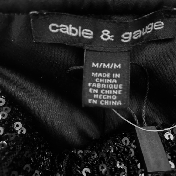 NWT Cable & Gauge Black Sequin Skirt - Picture 3 of 3